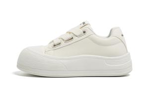 HUANQIU Синтетические кожаные низкие скейтерские кроссовки для женщин с усиленной стойкостью к истиранию, увеличивающие рост, цвет ecru