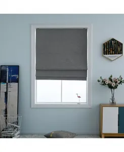 Римские шторы Belmar, моющиеся, беспроводные, двухцветные, жаккардовые, текстурированные, тканые Shadisfy, ashgrey