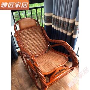 Jiajing Furniture Кресло-качалка из натурального ротанга с подушкой honeydew