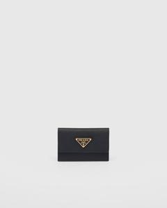 Кардхолдер из сафьяновой кожи Prada, черный