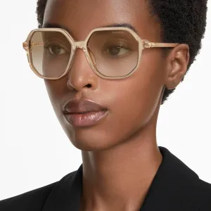 Женские солнцезащитные очки Swarovski SK6003 восьмиугольной формы, Opaline Light Brown/Gradient Light Grey