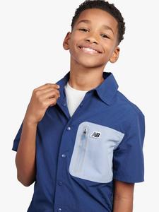 Детская футболка Premium с цветными блоками и логотипом New Balance, Navy