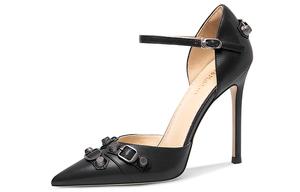 Тонкий каблук высокие туфли 10 см женские Lily Wei, черный