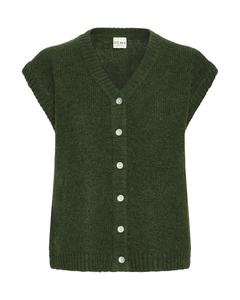 ICHI Вязаный жилет 'IHBelablue' в зеленом цвете