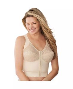 Женский бюстгальтер больших размеров с застежкой спереди и удлиненной косточкой Comfort Choice, коричневый/бежевый