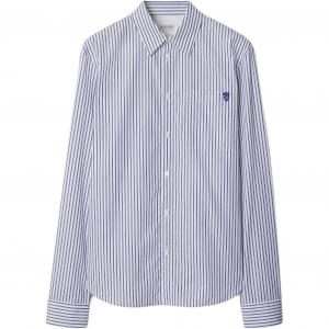 Полосатая хлопковая рубашка Burberry, синий