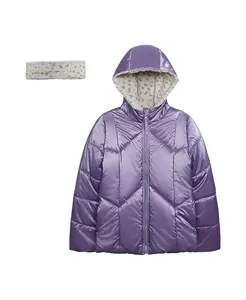 Модная стеганая куртка со светоотражающим эффектом для девочек 7–16 лет Jessica Simpson, фиолетовый