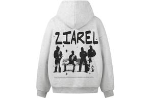 Толстовка Unisex Hooded Moderate Heavyweight ZIAREL, белый heather серый