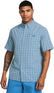 Мужская клетчатая футболка Drift Tide 2.0 от Under Armour с коротким рукавом, (465) Harbor Blue/Harbor Blue/Photon Blue