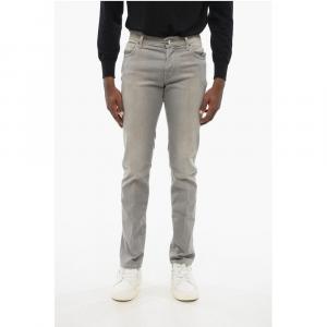 Джинсы из эластичного хлопка ID с 5 карманами, 16 см Corneliani, Gray