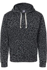 Толстовка с капюшоном из флиса Triblend от J. America, цвет black leopard triblend