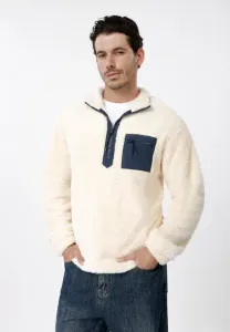 Флисовый джемпер "тедди" с молнией до середины груди Pier One, Beige