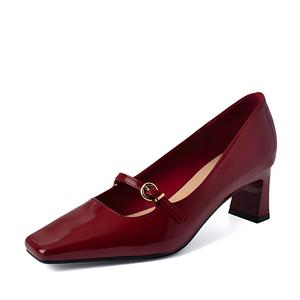 TATAYA Мэри Джейн на массивном каблуке 5,5 см женские бордовые, цвет Burgundy