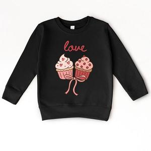 Свитшот Love cursive cupcakes coquette с принтом для малышей The Juniper Shop, Black