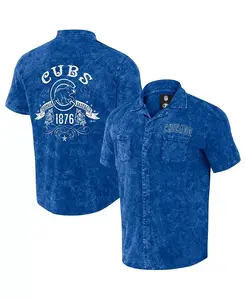 Мужская рубашка на пуговицах Darius Rucker Collection by Royal Distressed в дениме цвета команды Chicago Cubs Fanatics