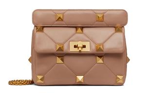 Valentino Римская шпилька из ягненка женская сумка через плечо среднего размера корица розовый