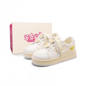 Стильные женские кроссовки Low top для скейтбординга с противоскользящей подошвой, устойчивые к истиранию и легкие KEAIDENI, светло-желтый[желтый Apple Ribbon Box]