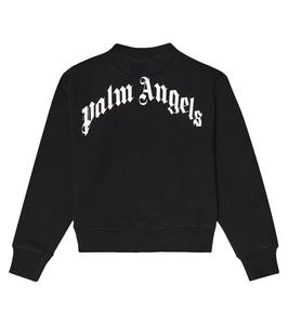 Хлопковая толстовка с логотипом Palm Angels Kids, Black White