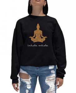 Женская толстовка Word Art Crewneck Inhale Exhale LA Pop Art, черный