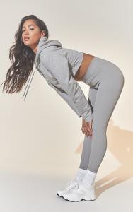 PrettyLittleThing Базовые серые леггинсы в рубчик со структурированной текстурой