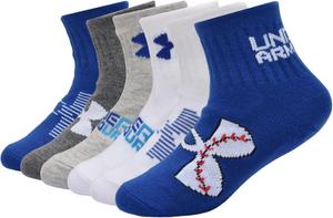 Under Armour детские носки Essential Quarter, набор, Baseball Royal Blue