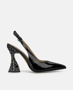 Босоножки с открытой пяткой на каблуке-украшении в форме воронки Alma en Pena, черный