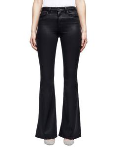 Джинсы-клеш с высокой талией L'AGENCE Bell Noir Coated Jeans, черный