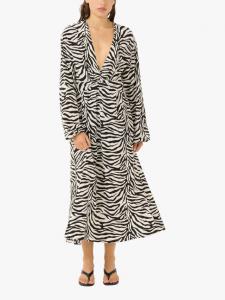 Платье миди Veva Zebra Twist Gestuz, Black/Birch Tiger