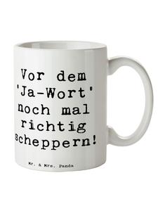 Белая кружка для мальчишника с надписью Mr. & Mrs. Panda