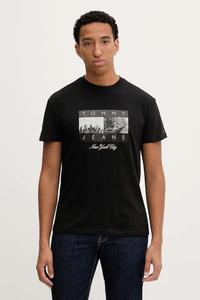 Хлопковая футболка Tommy Jeans, черный