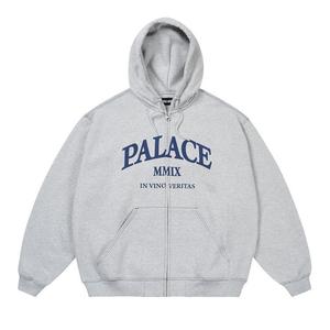 Толстовка Palace Triple Stitch Veritas Zip Hood, Grey Marl