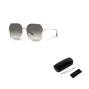 COACH Солнцезащитные очки асимметричной формы из сплава для женщин, Gold