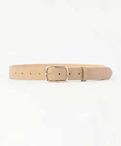 Ремень из искусственной кожи с квадратной пряжкой (ширина 3,0 см) Comme Ca Ism, цвет Beige