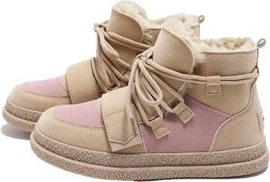 Женские зимние ботинки ZQW, милые Y2K, теплые с мехом, пушистые на толстой платформе, с шнуровкой, противоскользящие, зимние ботильоны с круглым носком, Khaki