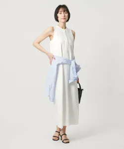 Платье без рукавов с воротником-стойкой United Arrows, цвет White