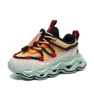 Износостойкие, дышащие, легкие, амортизирующие, низкие, детские кроссовки для повседневной носки Binary, желтый/красный/оранжевый