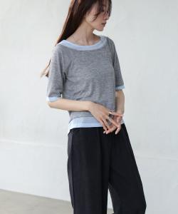 Топ с многослойным вырезом на плечах