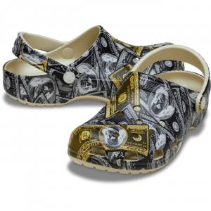 Мужские сабо Crocs Classic Money 211968-2Y2 с принтом "костяной узор", удобные, модель JAX530, мультиколор