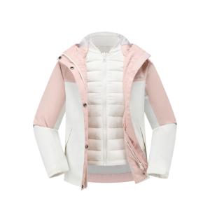 Пуховик Quartz Pink/Ecru для подростков DECATHLON, розовый/экрю