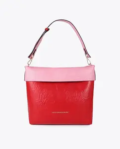 Женская сумка через плечо из искусственной кожи с эффектом состаренной кожи двухцветная Lola Casademunt, красный
