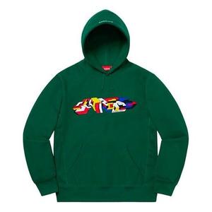 Толстовка fw19 week 7 delta logo hooded sweatshirt logo Supreme, зеленый