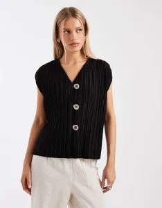 Черный плиссированный жилет River Island