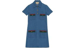 GUCCI Женское платье с шортами и рукавами, цвет Blue