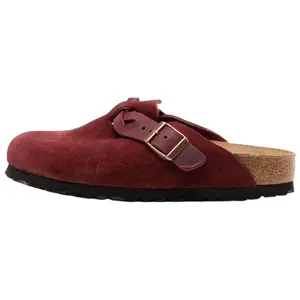 Бостонские замшевые сабо Birkenstock, цвет Burgundy