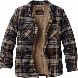 Мужская рубашка-куртка buck commander deerfield flannel с подкладкой berber Legendary Whitetails, Midnight Storm Plaid