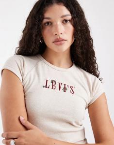 Футболка Levi's Riley реглан с логотипом в стиле вестерн цвета овсянки