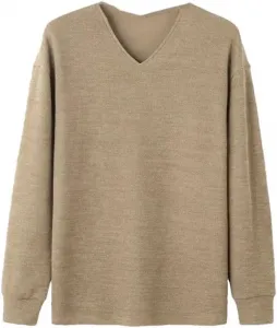 Мужской вязаный свитер с V-образным вырезом и длинными рукавами