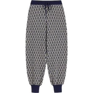 Брюки с поясом на шнурке и логотипом по всей поверхности Valentino, синий