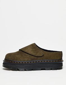 Туфли-мюли Dr Martens Unisex ZebZag Anywair Mule оливкового цвета