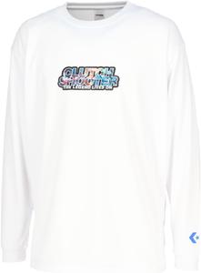 Баскетбольная футболка с длинным рукавом Converse CB252364L, с принтом, влагоотводящая, быстросохнущая, унисекс, белый